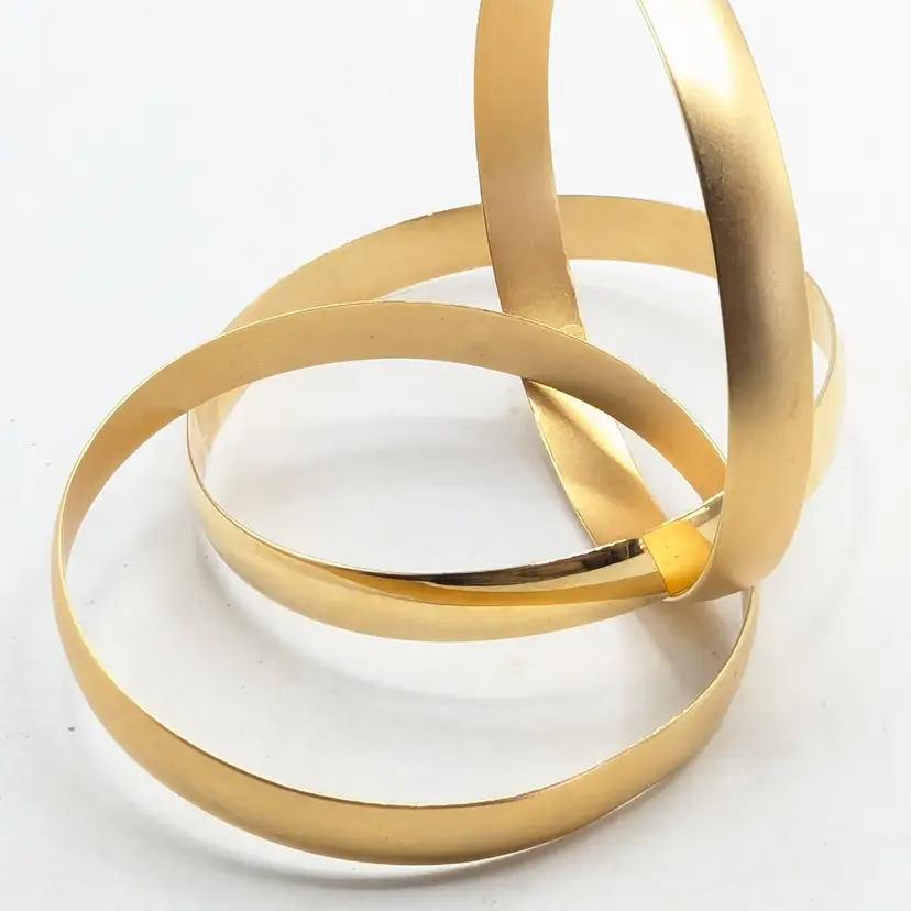 Gold Tone Trinity Bangle Bracelet Jewelry