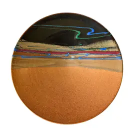 Rob Wiedmaier Studio Art Pottery  Pedestal Plate Dish/Shelf Decor 9"