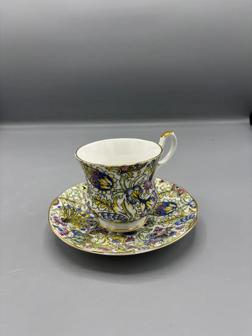 Vintage Staffordshire paisley cup & saucer
