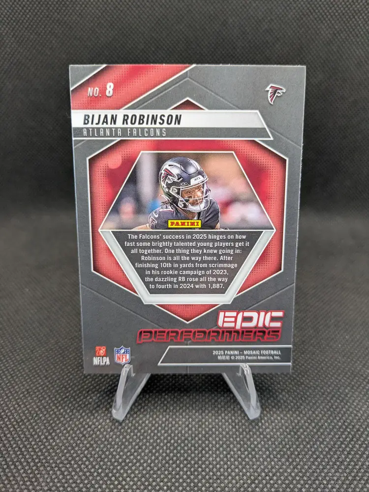Bijan Robinson 2025 Panini Mosaic Epic Performers #8 - Atlanta Falcons