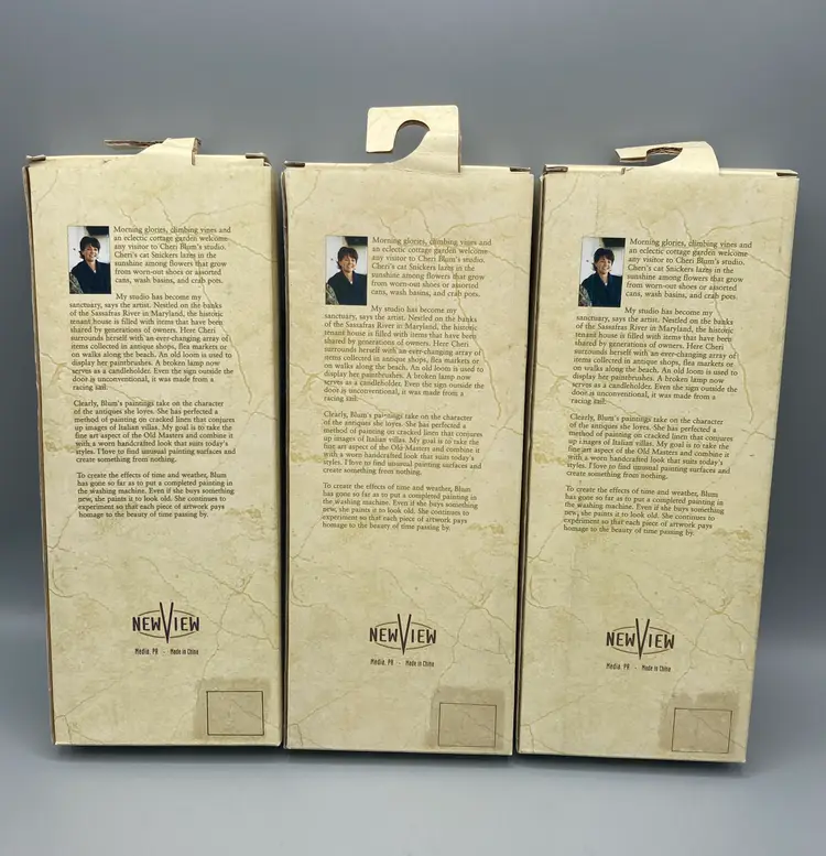 NOS Cheri Blum Wall Plaque - Set of 3 - Freesia Rose Peony Flowers 3D Floral