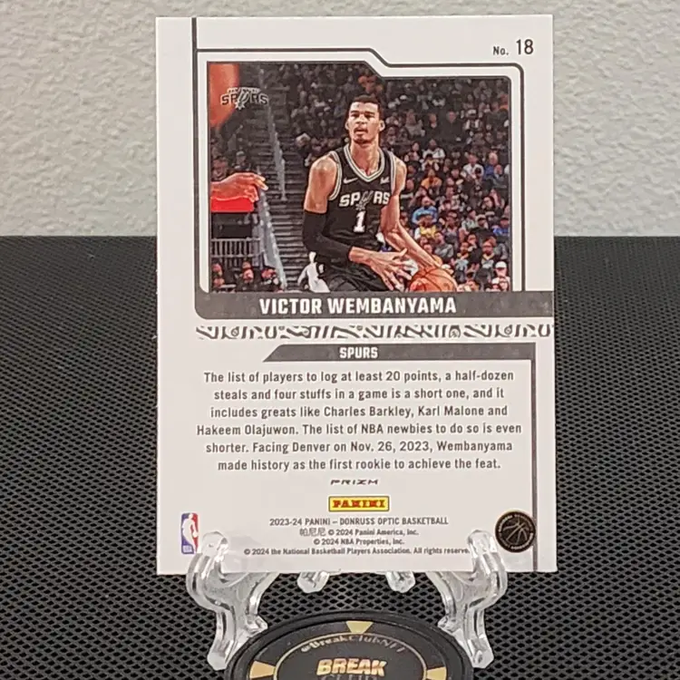 Victor Wembanyama 2023-24 Donruss Optic Elite Dominators Silver Holo RC - Spurs