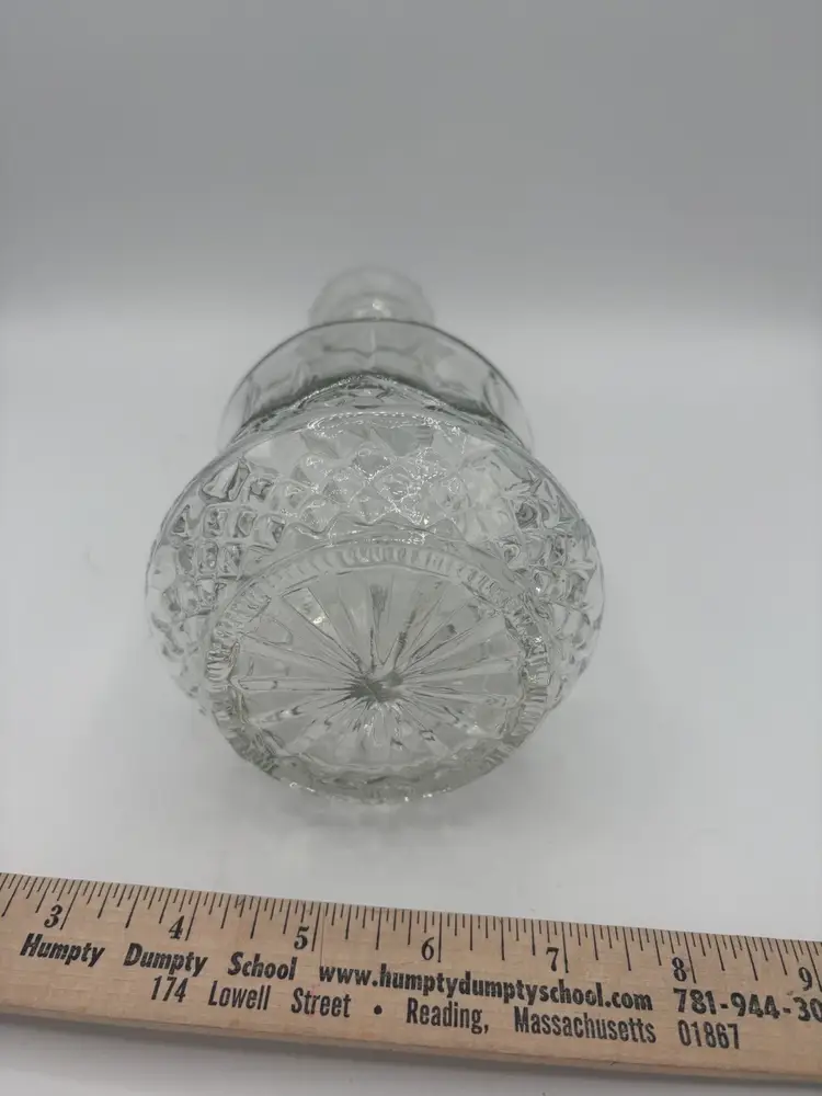 Vintage Pressed Glass Decanter With Stopper