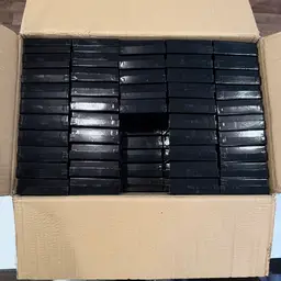 (Lot 95) Gift Boxes Black Cotton Insert Cardboard 3 5/8" x 3 5/8" x 1.25"