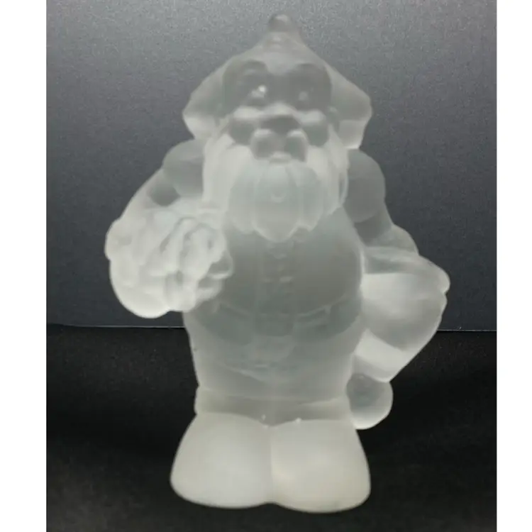 Frosted Glass Santa Claus Gnome Figurine