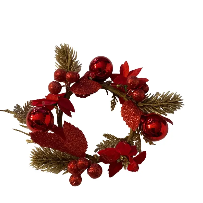 Vintage Christmas Decoration Candle Wreath Decoration 6.5” Outside Diameter 