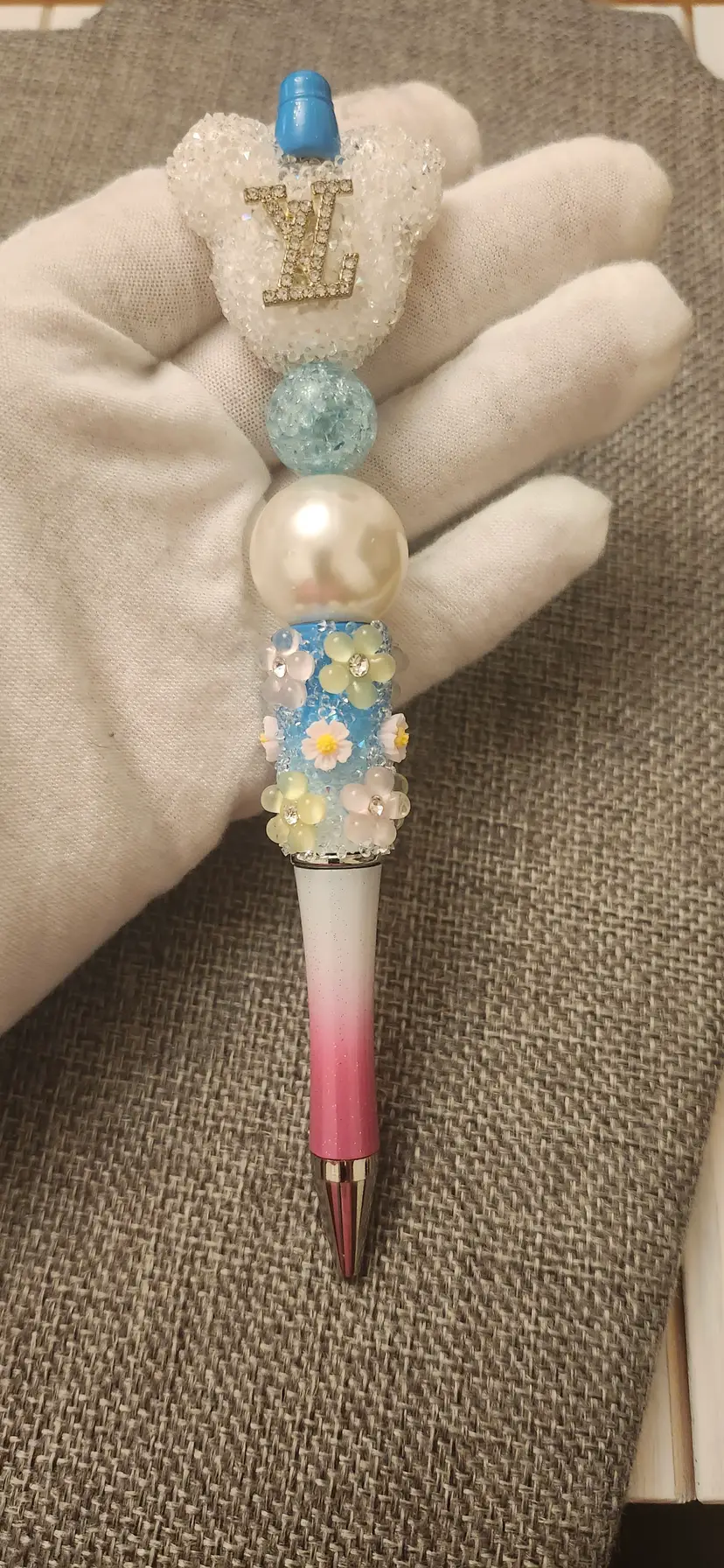 Handmade beaded pen.