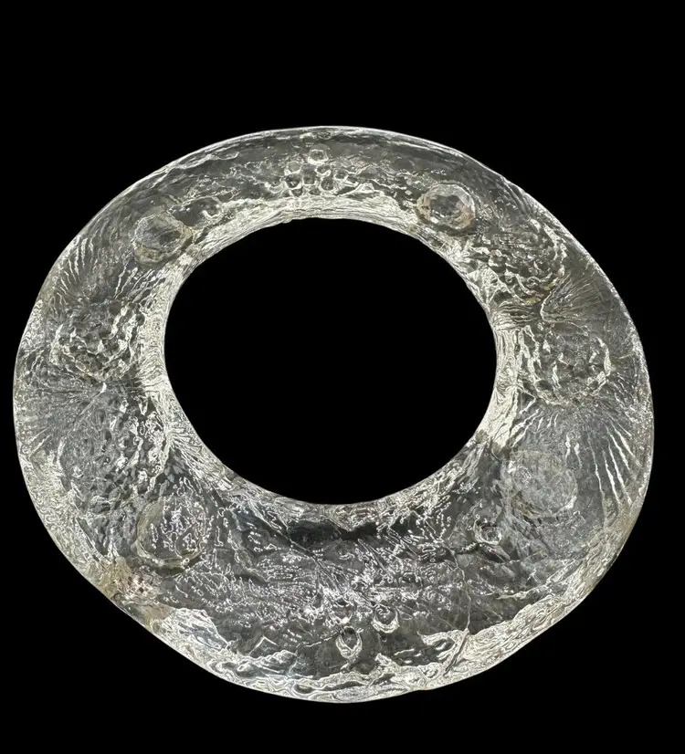 Vetreria Etrusca Italian Art Glass CHRISTMAS WREATH 4-Candle Holder Ring Vintage