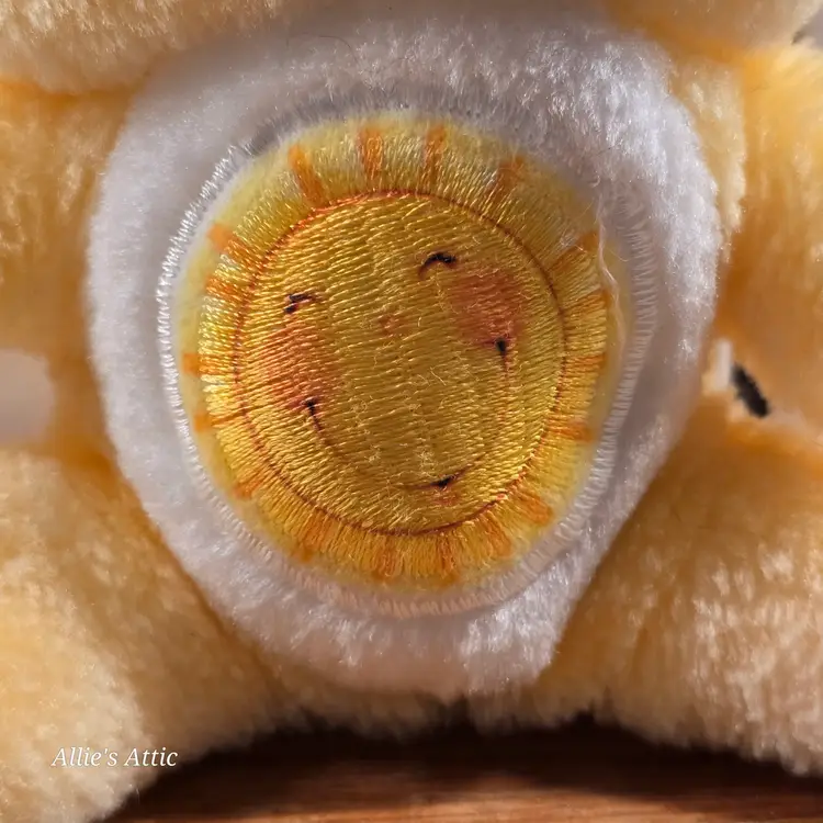 80s Vintage Funshine Yellow Sunshine Care Bears Plush Stuffed Animal Toy 6"