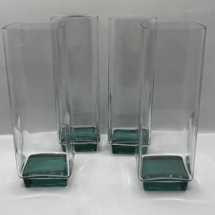 Vintage MCM Luigi Bormioli VAN GOGH Aqua Highball Glasses Set of 4 Bar ware