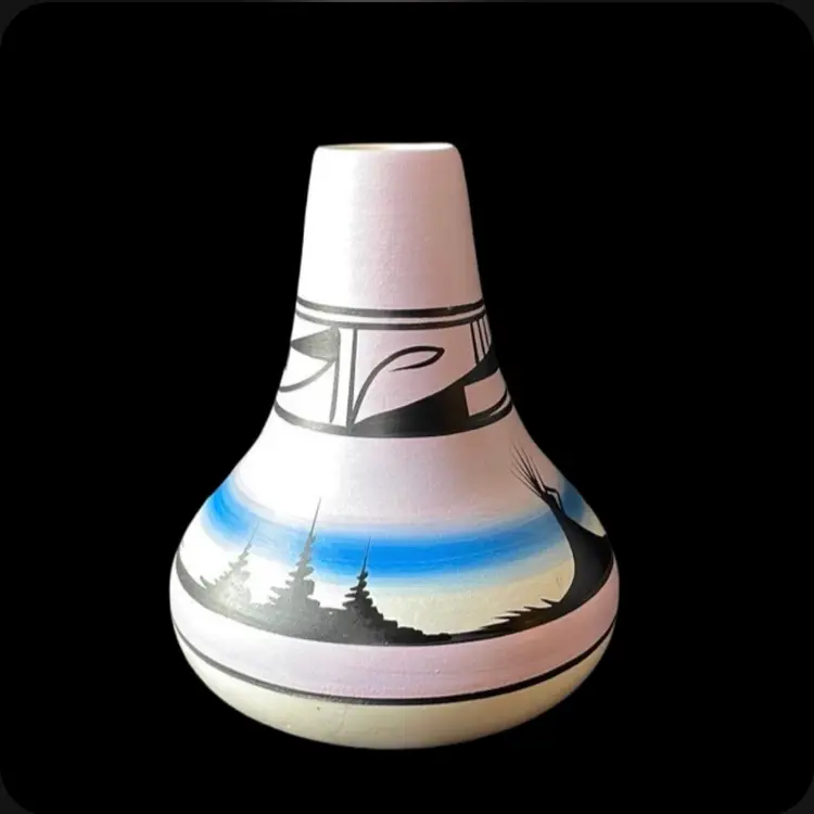 Cedar Mesa Navajo Native American Pottery Vase Southwest Signed Handmade