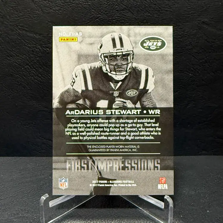 ARDARIUS STEWART 2017 Panini Illusions First Impressions Patch New York Jets