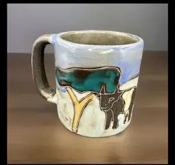 Mara Stoneware Mug - Cows Steer Trees Large Made In Mexico