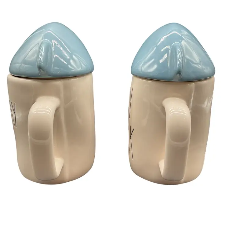 Mommy Shark & Baby Shark Ceramic Mugs Rae Dunn Set Of 2 Ceramic 7"H