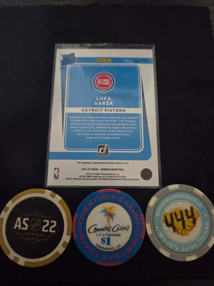 2021-22 Donruss Basketball Luka Garza Rated Rookie Green Ice Auto