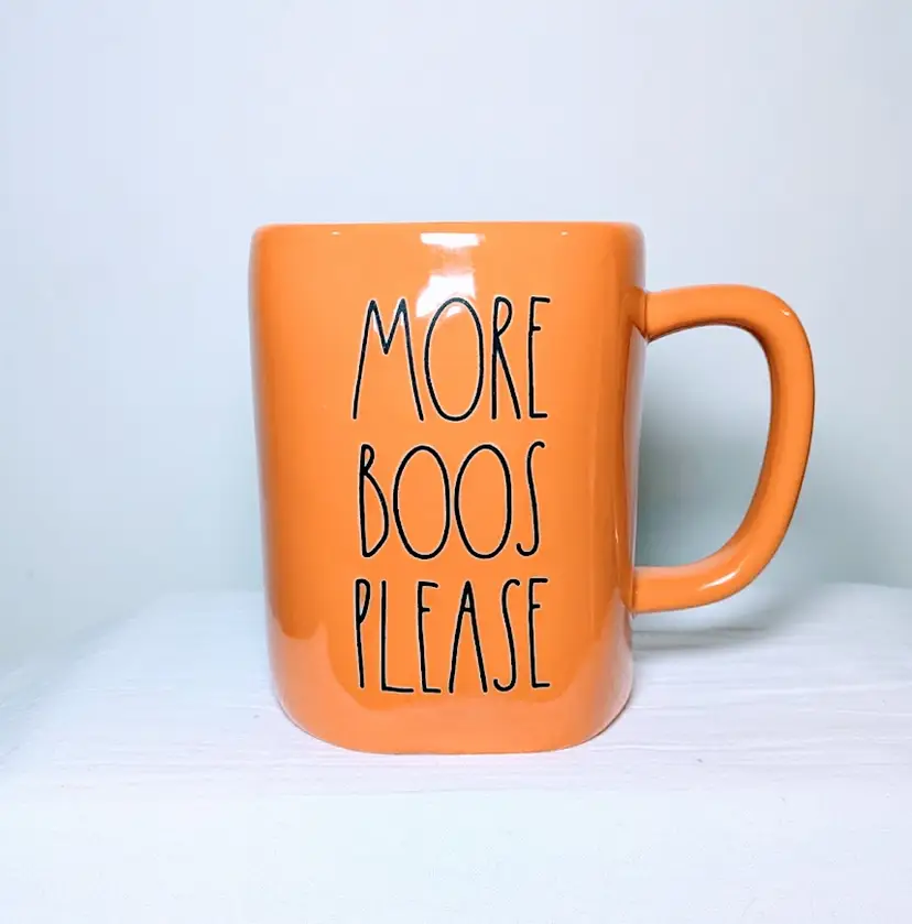 Rae Dunn Halloween by Magenta MORE BOOS PLEASE Orange Mug