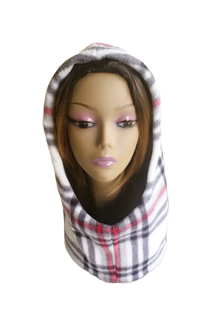 Plaid Fleece Hood