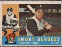 1960 Topps #393a Smoky Burgess : White back - (pk3) - Pittsburgh Pirates