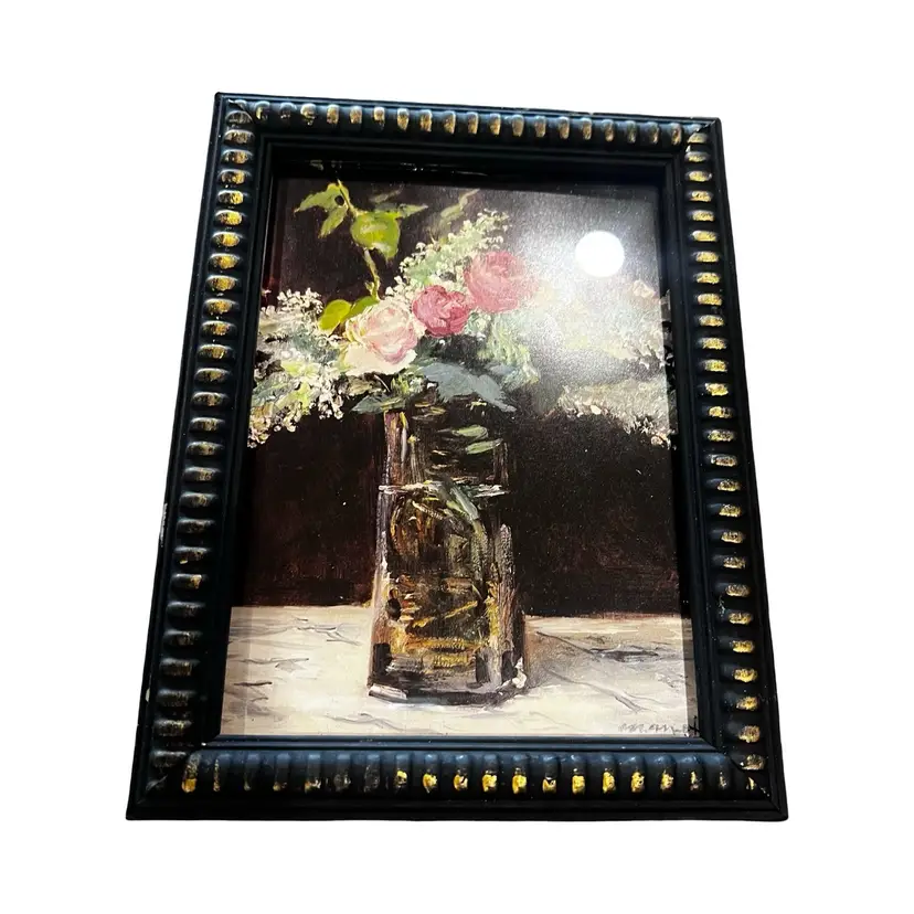 UpCycled Vintage Dark And Moody Floral Frame 6 X 8 decor