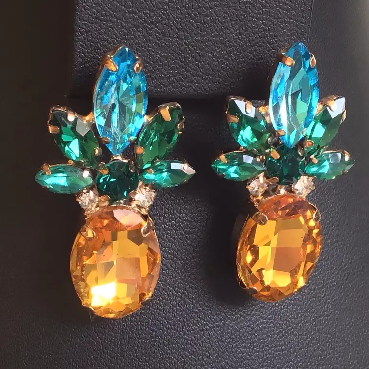 Pineapple Rhinestone Earrings