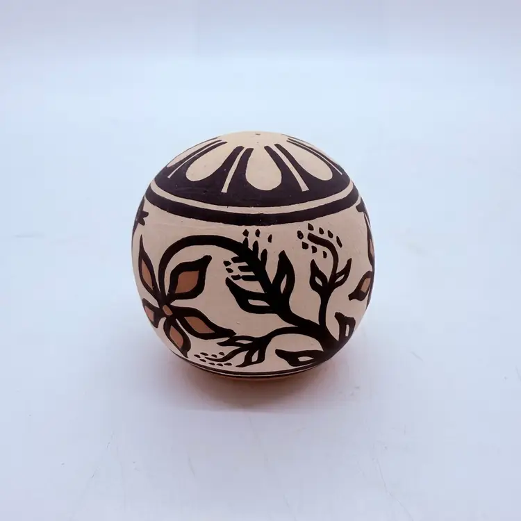 Thomas T. Tenorio Mini Seed Pot Birds Santo Domingo Kewa Pueblo Pottery 0.8"