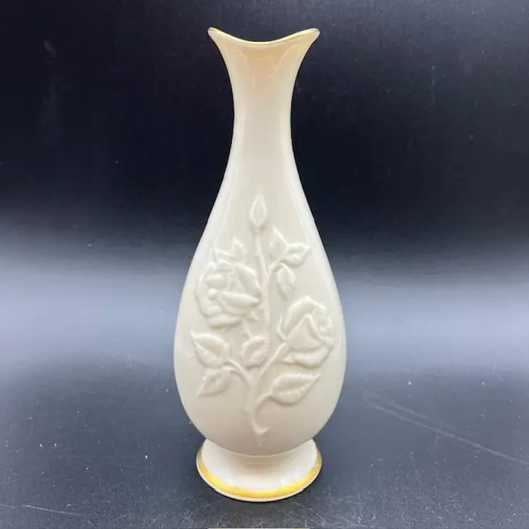 Lenox 1953 - 1988 Rose Embossed Vase 7.25" tall - Made in USA