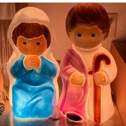 Empire Blow Mold Vintage 1996 Christmas Lighted Child Nativity Set Mary Joseph