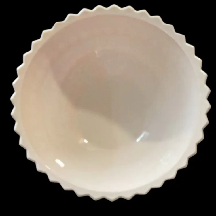 Jeannette Pink Milk Glass Large Footed Serving Bowl With Buttons And Bows Design