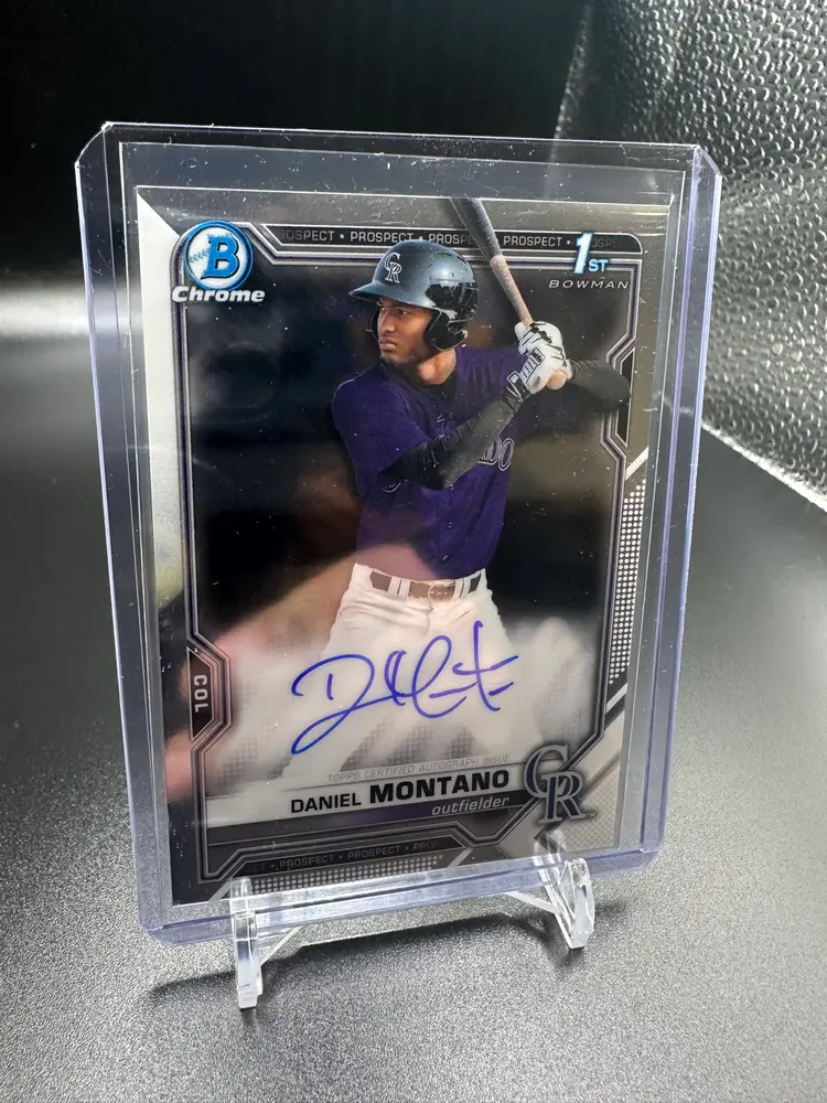 Daniel Montano 2021 Bowman Chrome Auto 1st Bowman CPA-DM Rockies