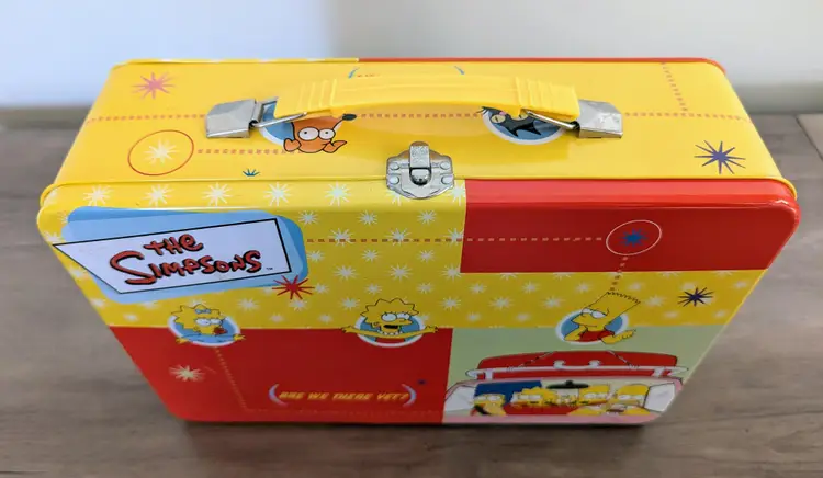 The Simpsons Vintage Metal Lunchbox Tote Are We There Yet? 2001 Rix Products