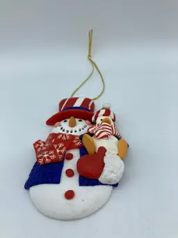 Clay Dough Snowman Ornament