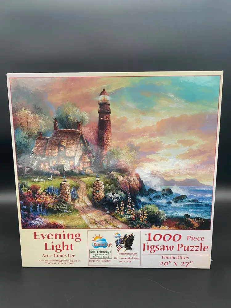 SunsOut Evening Light Lighthouse Themed 1,000-Piece Jigsaw Puzzle - Sealed 2018