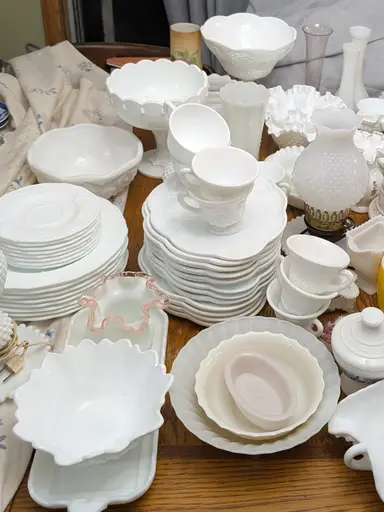 Putting Away Milk Glass
