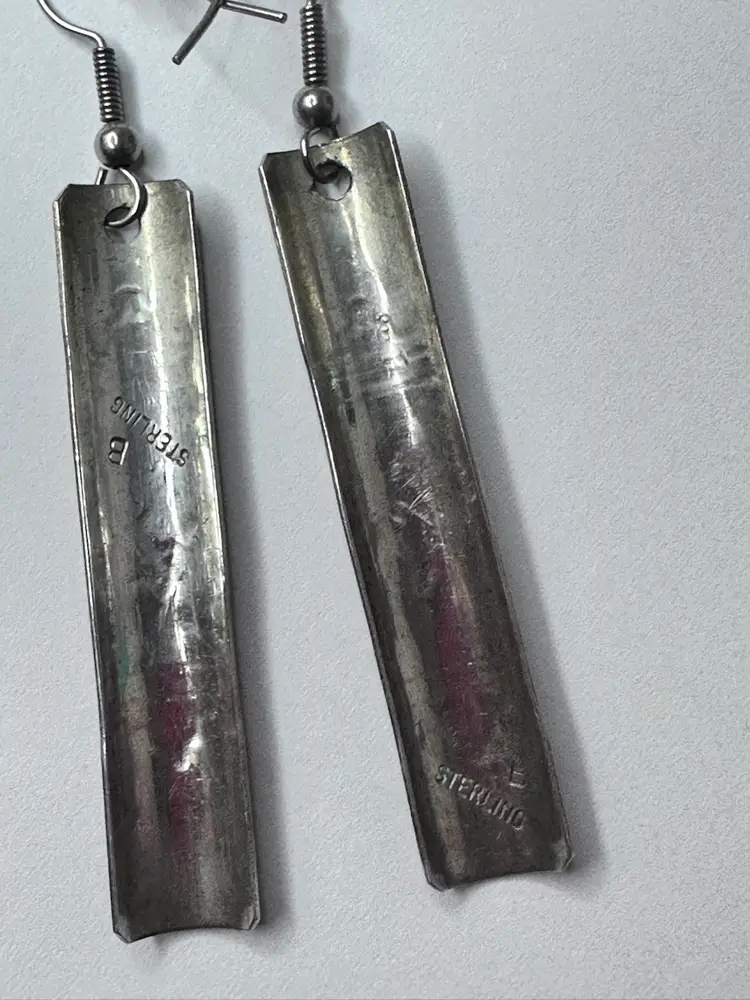 VTG Sterling Silver Stamp B Native American Hallmark earring READ