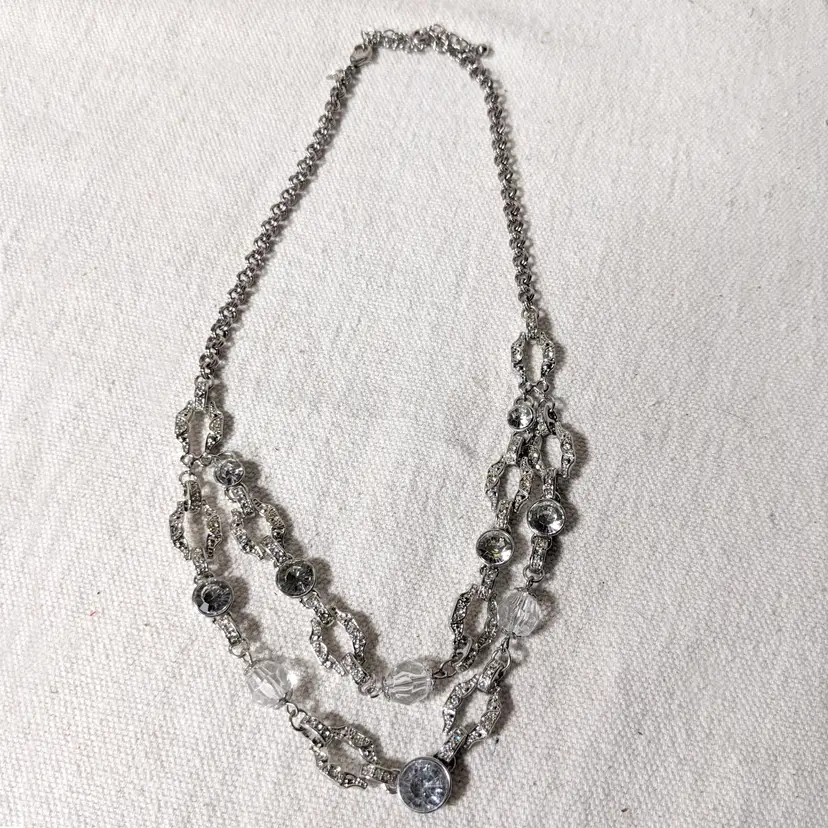Vintage Avon Two Strand Rhinestone Necklace