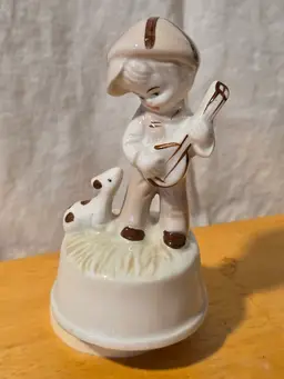 Charming Vintage Boy and Dog Figurine
