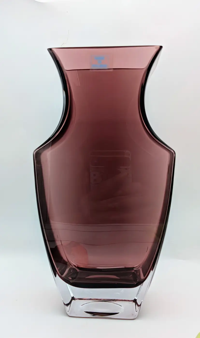 MCM Smokey Amethyst Abstract Glass Vase; Made in Poland