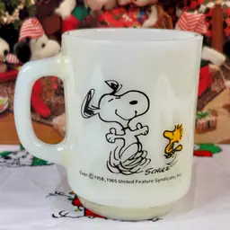“At Times Life Is Pure Joy!” - Snoopy Milk Glass Mug