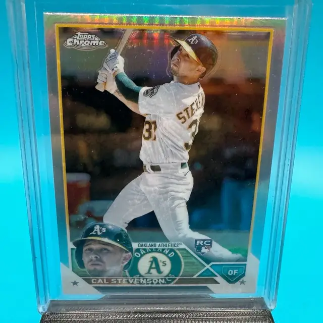Cal Stevenson Topps Chrome Refractor RC Oakland Athletics