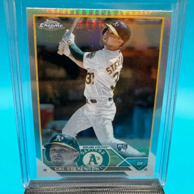 Cal Stevenson Topps Chrome Refractor RC Oakland Athletics