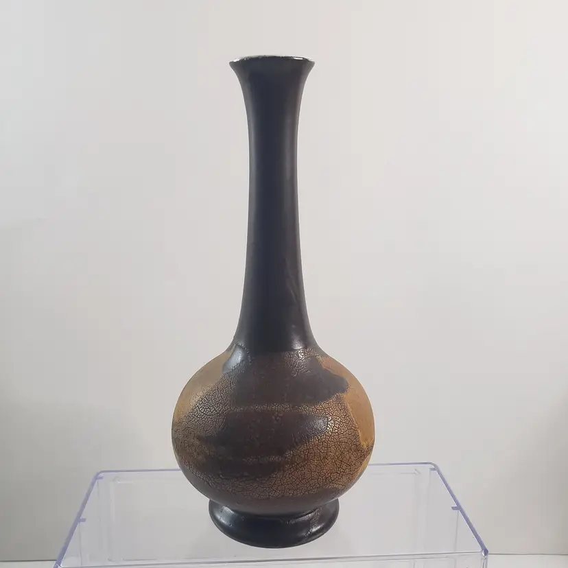 Vintage Royal Haeger Pottery 10" Earth Wrap Lava Glaze Vase Yellow Brown MCM