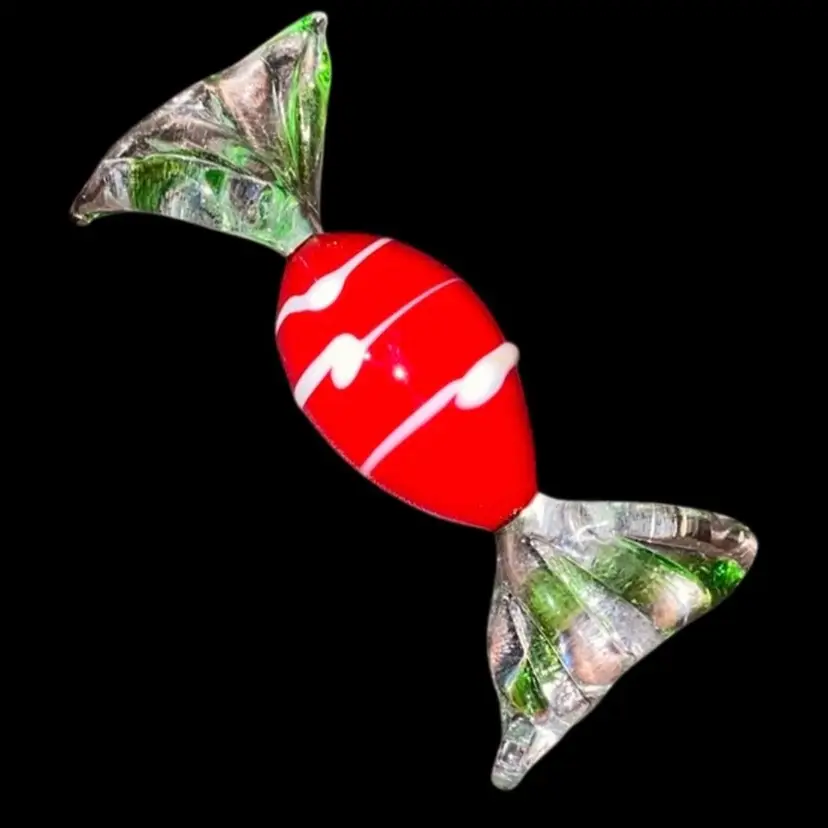 #05- Vintage 1980's /90's  Unknown Artist Art Glass Candy  As Pictured