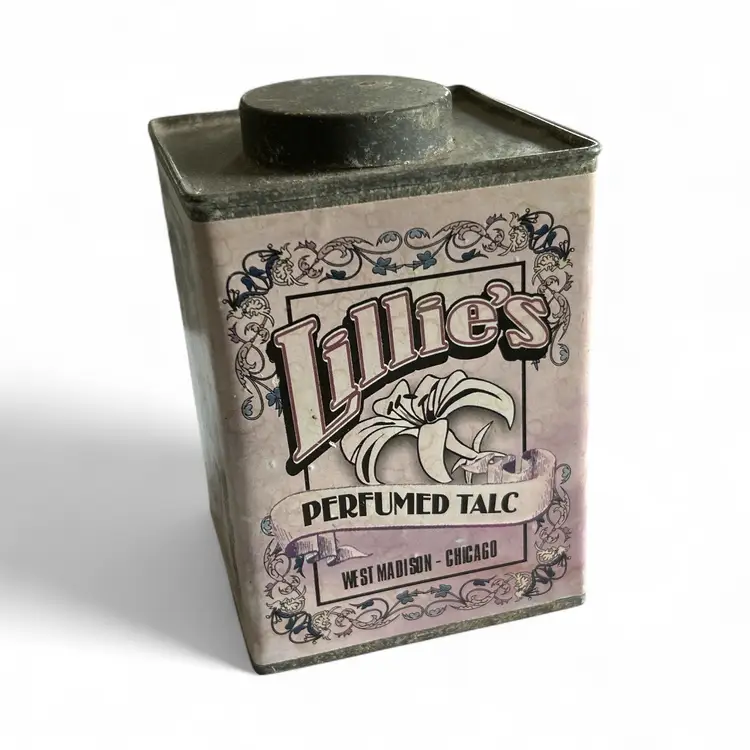 Vintage Lillie’s Talcum Powder Jar Tin