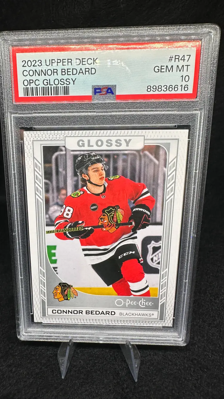 2023-24 Upper Deck O-Pee-Chee Glossy Connor Bedard Chicago Blackhawks #R47 RC PSA 10 GEM MT