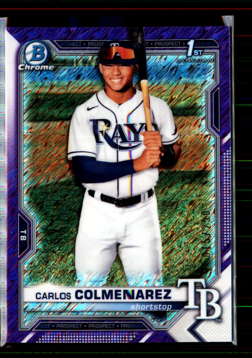 Carlos Colmenarez #/250 2021 Bowman Chrome Purple Refractor #BCP-238 - Tampa Bay Rays - (150-289)