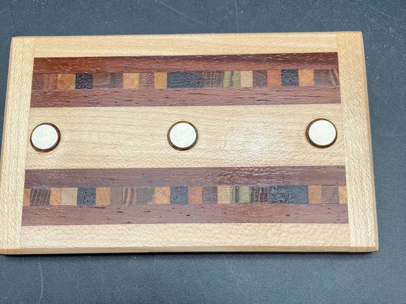 BIN - Natural Renaissance Inlaid Wood Magnetic Key Holder