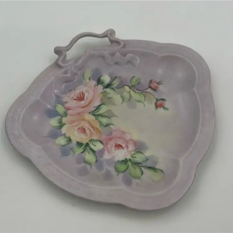 Signed Vintage Hand Painted Trinket Dish