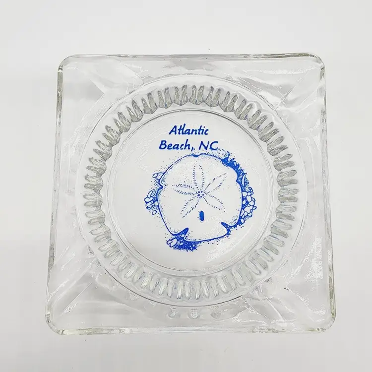 Vintage Atlantic Beach NC Ashtray Tobacco Glass Smoking North Carolina