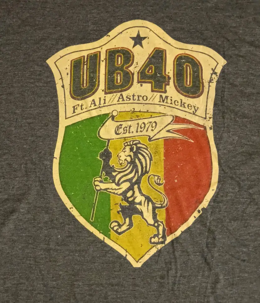 UB40 Lion Shield Crest Logo t-shirt concert Reggae Ali Campbell guitar rock