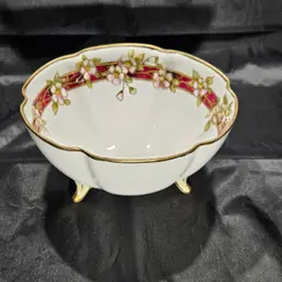 Antique Porcelain Nippon Round Footed Nut/Candy Dish